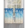 thumbnail image 5 of Blue Beige Ombre Coastal 2 Panel Kitchen Curtains for Windows, Nautical Beach Starfish Coral Summer Bathroom Privacy Curtain, Home Décor Window Treatment for Bedroom/Living Room 55"x45", 5 of 6