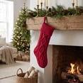 thumbnail image 2 of Cable Knit Christmas Stockings, 18 Inch Diamond Pattern Hanging Stocking, Indoor Outdoor Festive Christmas Decorations for Fireplace Mantel, Christmas Tree, Storage Candy and Christmas Holiday Gifts, 2 of 7