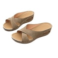 thumbnail image 7 of DIVVce Crisscross Cutout Wedge Slide Sandals For Women Open Toe Slip On Comfort Stitched Casual Footwear, 7 of 7