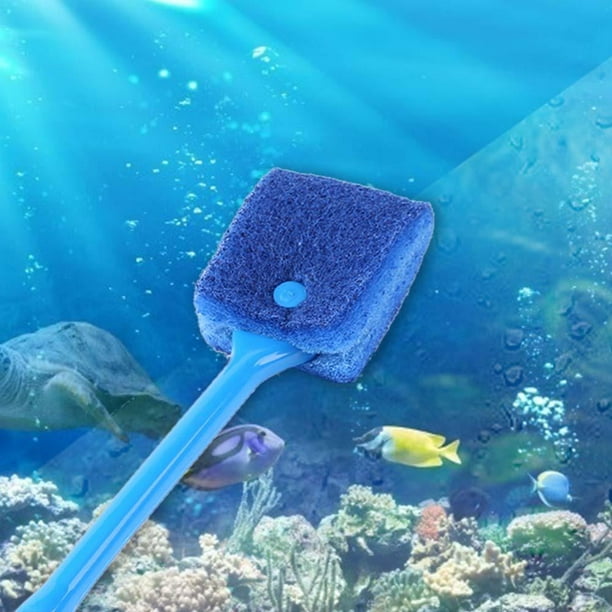 COLOURFUL - Aquarium Cleaning Tool for Fish Tank Cleaner Window Sponge  Brush Cleaning Tool Kit for Glass Fish Tank Aquarium (Plastic Brush)