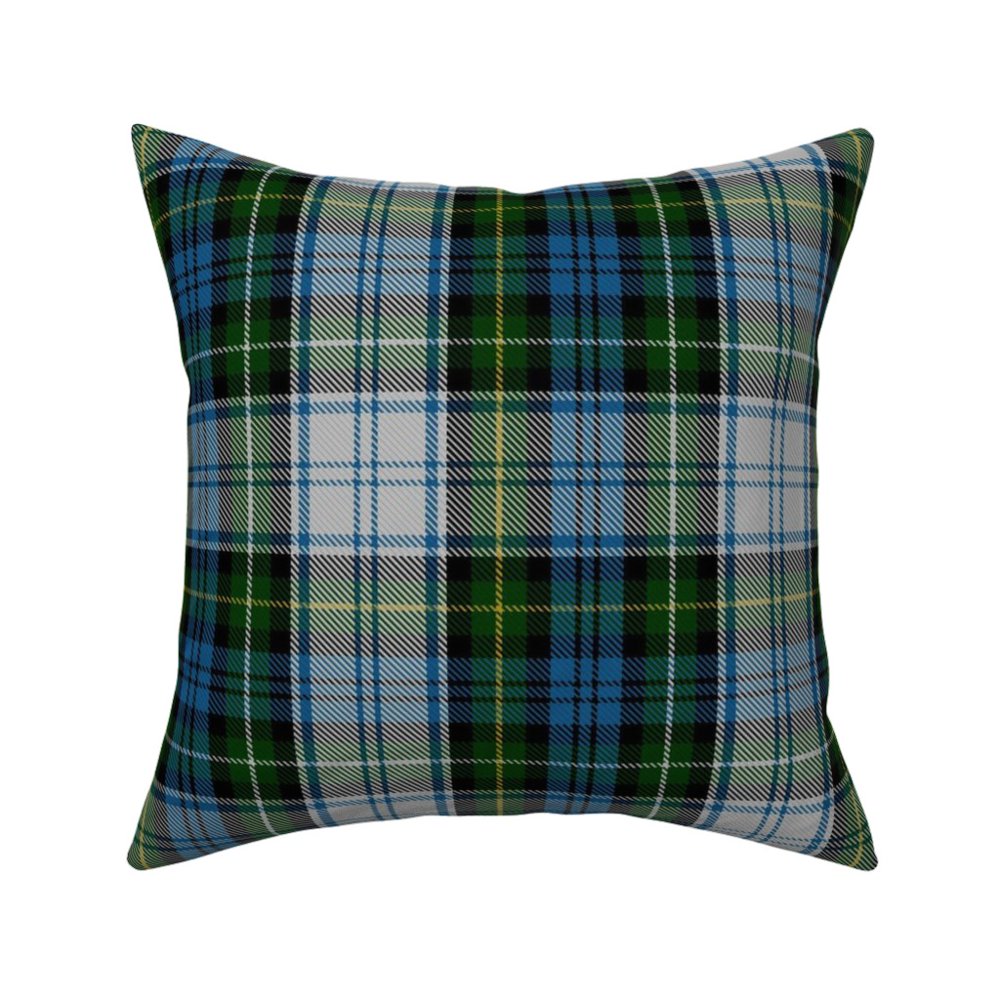 Tartan Blue Green Plaid Throw Pillow Cover w Optional Insert by