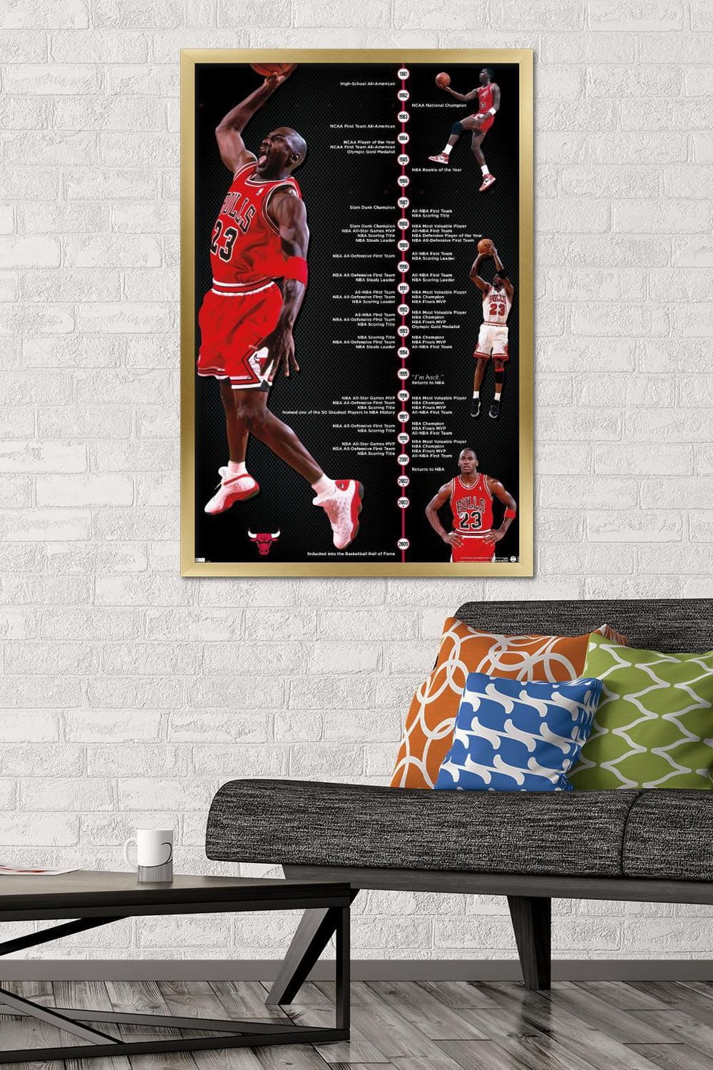Michael Jordan - Timeline Wall Poster, 22.375" x 34" Framed