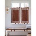 thumbnail image 5 of Dark Brown Geometric Kitchen Curtains 54 Inches length, White Greek Key Design Burlap Modern Art Window Treatment Curtain Drapes, Decorative Window Curtains for Bedroom Cafe, 52"x54", 2 Panels, 5 of 7