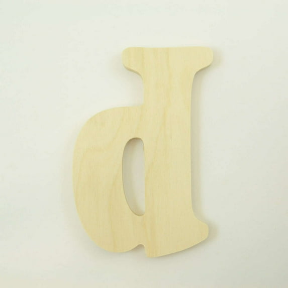 Package of 1, 10 Inch X 3/4" Thickness Baltic Birch Wood Letter d in The Goudy Heavy Font, Thick, Lower Case for Art & Craft Project, Made in USA