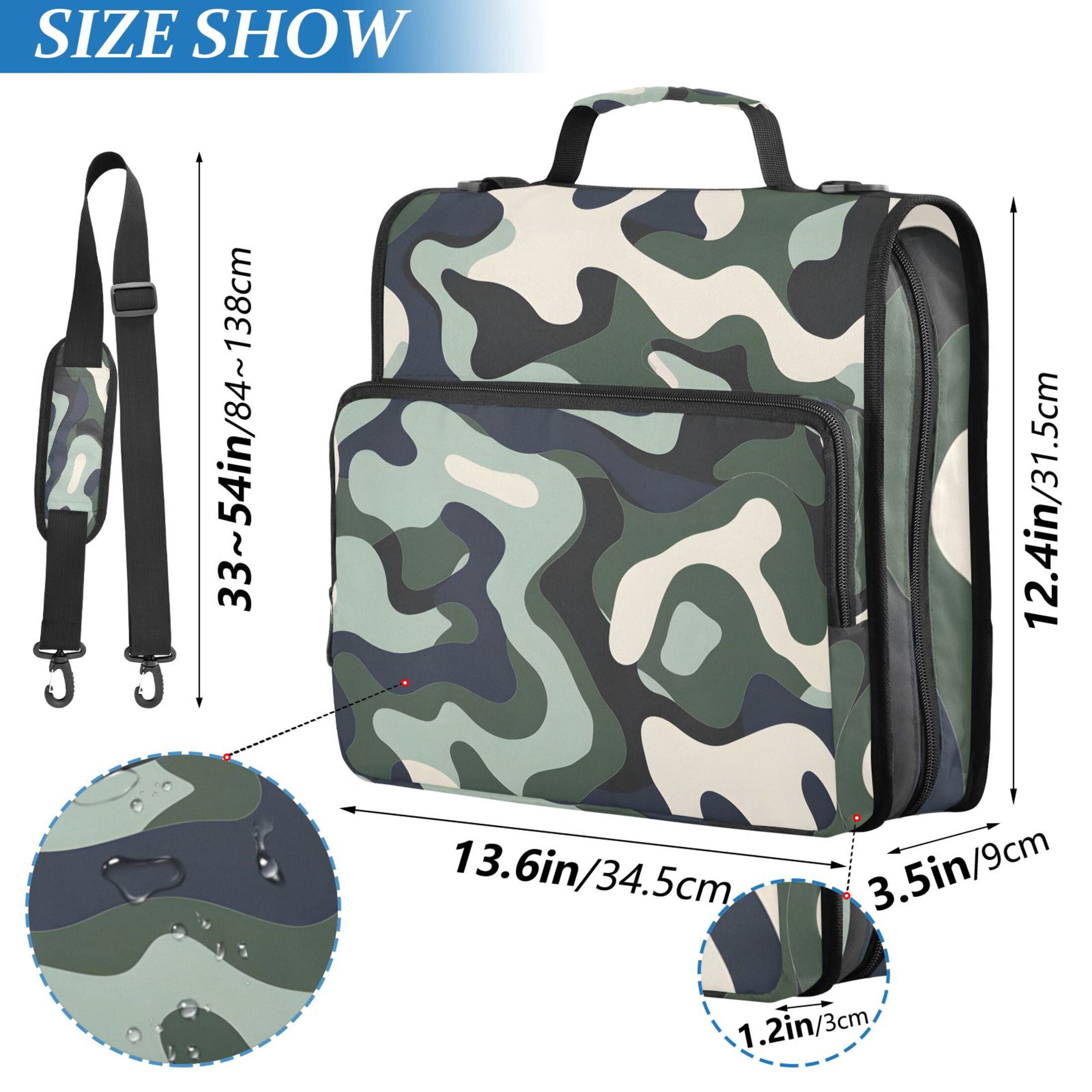 ALAZA Zipper Binder Green Graffiti 3 Ring Trapper Keeper File Folder Organizer Bag