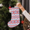 thumbnail image 5 of Uemuo red blue Snow Mountain Print Christmas Stockings, 18inch Xmas Hanging Stocking Decorations for Christmas Party Family Decor, 5 of 7