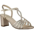 thumbnail image 1 of Women's Touch Ups Anna Evening Strappy Sandal Champagne Shimmer Fabric 9.5 M, 1 of 2