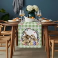 thumbnail image 2 of Easter Bunny Table Runner - 108 Inch Long, Kitchen Dining Table Runner Dresser Scarves, Spring Easter Eggs Chick Floral Sage Green Check Farmhouse Decor for Coffee Tables Wedding Party Banquet, 2 of 8