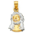 thumbnail image 2 of Ioka-14K Two Tone Gold Jesus Face Pendant with 1.9mm Figaro 3+1 Chain Chain Necklace - 24", 2 of 4