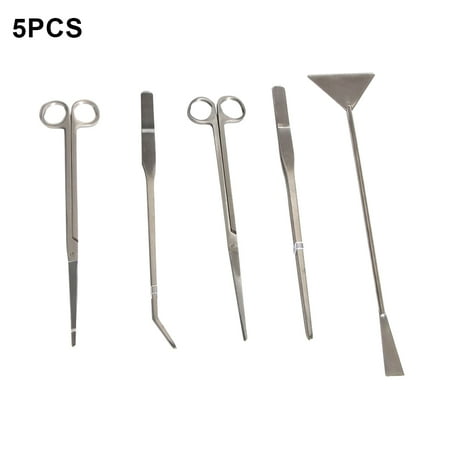 

Long Stainless Steel Aquarium Tank Tweezers Scissors Set Plant Spatula Tool