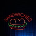thumbnail image 3 of Handmadetneonsign Sandwiches Neon Sign, Sandwiches Open Wall Art Decor, Signboard for Sandwiches Store Wall Decor, 3 of 5