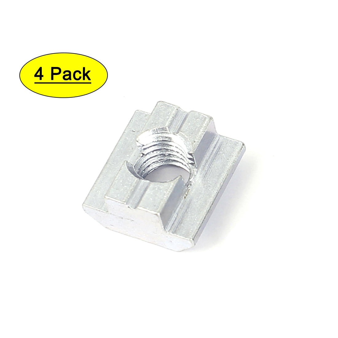 Uxcell M10 45 Series Metal Tslot Nut Sliding Block Slot Nuts Silver Tone 4 Pcs