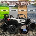 thumbnail image 5 of Joyracer 4WD 24 Volt Ride on Toys for Kids, 2 Seater Power UTV Wheels with Remote, Outdoor Toys with 4x200W Motor, LED Light, Bluetooth, Spring Suspension, White, 5 of 7