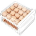 thumbnail image 1 of MesaSe Egg Organizer for Refrigerator 2 Tier Egg Holder with Time Scale Stackable Egg Drawer Clear Egg Storage Container Large Capacity 32/60 Egg Storage Tray Egg Organizer Bins for Kitch, 1 of 10