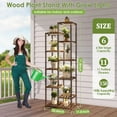 Plant Stand with Grow Lights, 10 Tier 11 Potted Wood Plant Shelf with