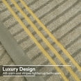 thumbnail image 3 of Unbranded 3-piece Reversible Duvet Cover Set Geometric Strip Pattern Blue Brown Queen, 3 of 7