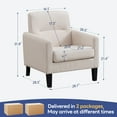 thumbnail image 3 of Fabric Accent Chair with Backrest Thick Cushion, Modern Single Sofa Armchair for Living Room Bedroom (2PCS, Beige), 3 of 10