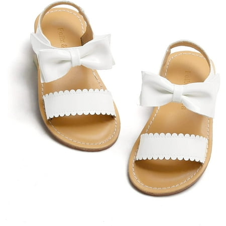 Toddler Girls Sandals Soft Rubber Flats Summer Baby flower girl Shoes