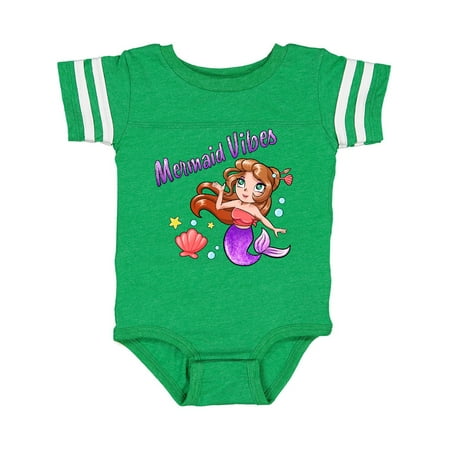 

Inktastic Mermaid Vibes- cute mermaid with purple tail Gift Baby Girl Bodysuit