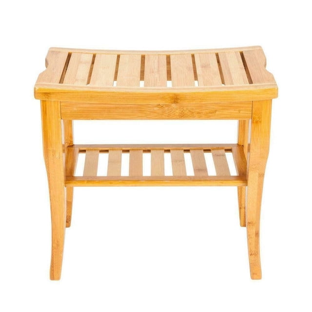 Living Room Furniture Home & Living Bamboo Shower Bench with Shelf