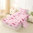 thumbnail image 2 of Erosebridal Girls Cute Cherry Bow Twin Sheet Sets 3pcs,Kids Teens Kawaii Groovy Flowers Bedding,Luxury Bedroom Decor, 2 of 5