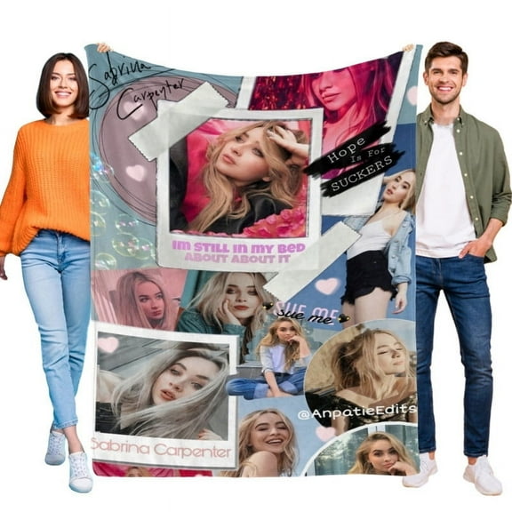 Sabrina Carpenter Music Blanket Soft Throw Blanket All Season Micro Fleece Fuzzy Blankets Thin Bed Couch Decor Adult Nap Bedroom Car Birthday Gifts 40"X50"
