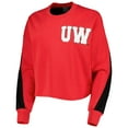 thumbnail image 2 of Women's Gameday Couture Red Wisconsin Badgers Back To Reality Colorblock Pullover Sweatshirt, 2 of 4