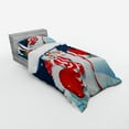 thumbnail image 2 of Ambesonne Christmas Bedding Set 3 Pcs, Santa Snowman Hug, Twin, Blue Red White, 2 of 2