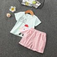 thumbnail image 2 of HCNTES Toddler Baby Summer Clothes Set Kid Outfits for Girls Short Sleeves T-Shirt Tops + Shorts Cute Outfits Set For 3-24 Months 2t 3t 4t 5t 6t 7t 8t 9t Kids School Activities, 3-4 Years, 2 of 4