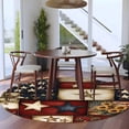 thumbnail image 4 of Independence Day Washable Round Area Rug 6 ft, Retro US Flag, Soft Non Slip Rugs Stain Repellent Indoor Felt Carpet for Living Dining Room Bedroom Home Office, 4 of 9