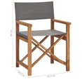 thumbnail image 4 of vidaXL Director's Chair Solid Teak Wood Grey, 4 of 5