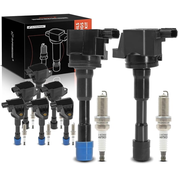 A-Premium Set of 8 Ignition Coil Pack and Iridium Spark Plugs Compatible with Honda Civic 2012-2015 1.5L, Insight 2010-2014 1.3L & Acura ILX 2013-2015 1.5L, Replace# 30520RBJ003, 30520RBJS01