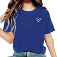 thumbnail image 1 of AherBiu Hauts d'Été pour Femmes Manches Courtes T-Shirts Confortables Imprimé Cœur Col Rond Basiques Blouse, 1 of 6