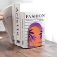 thumbnail image 3 of Wooden Non-Slip Bookstand Office Desk For Students Use L-Shaped Bookstand Fixed Desk Book Files, Cd Storage Device Cartoon Flat Panoramic Landscape Sunset, 3 of 8