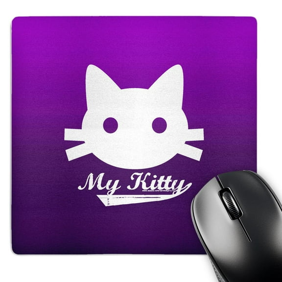3dRose, My Kitty White On Purple, MousePad