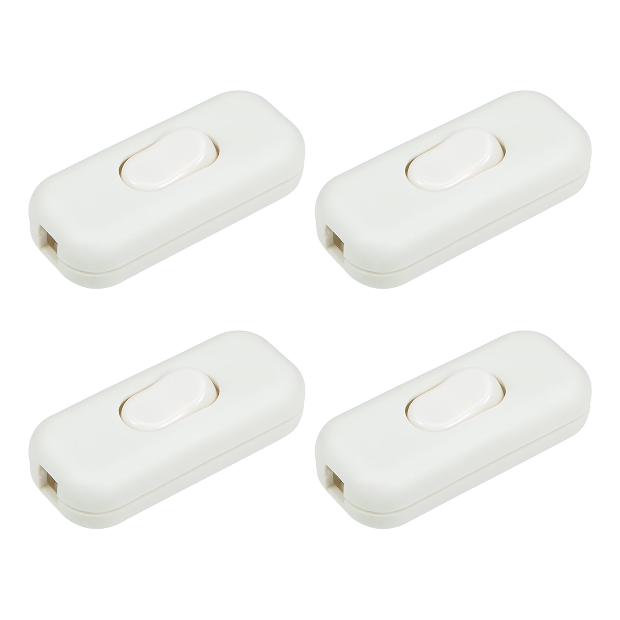 Uxcell Ac 250v 6a On Off Inline Cord Switch White For Desk Lamp 4 Pack