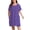 Purple, variant on Plus Size Nightgowns for Women Floral Print Short Sleeve Nightshirts Knee Length Sleepshirt Sleepwear with Pockets