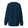 thumbnail image 5 of PEASKJP Chandails en Molleton Décontractés Oversize à Manches Longues Col Rond pour Femmes (L, Marine), 5 of 5