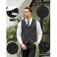 thumbnail image 5 of COOFANDY Men's Slim Fit Tweed Suit Vest Formal Business Herringbone Waistcoat, 5 of 10