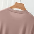 thumbnail image 5 of AherBiu Pajama Tops for Women Crewneck Comfy Undershirt Solid Color Lightweight Sleepwear Top Tees Tshirt, 5 of 9
