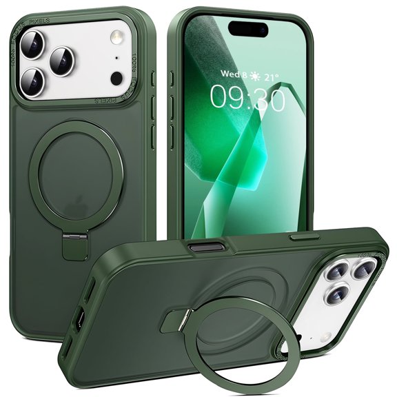 for iphone 17 Pro Max Super Magnetic [Compatible with MagSafe] Metal Frame Protective Translucent Matte Smooth, phone case for iphone 17 Pro Max, Green