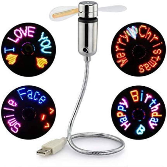 MesaSe USB Clock Fan with LED Display Small Personal Portable RGB LED Fan with Real Time Clock and Temperature Display Mini RGB USB Fan for PC Notebook Laptop Gadgets Gifts for Men Wome