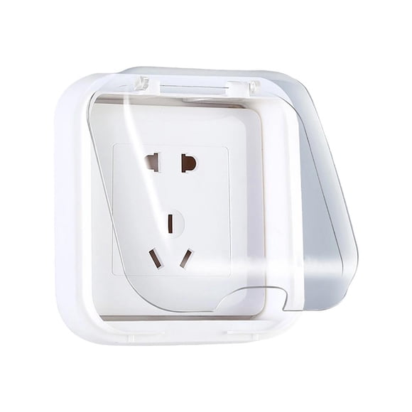 Self-Adhesive Waterproof Socket Cover with Tool-Free Installation, 90-Degree Opening Lid for Type 86 Switches and Sockets to Enhance Electrical Safety