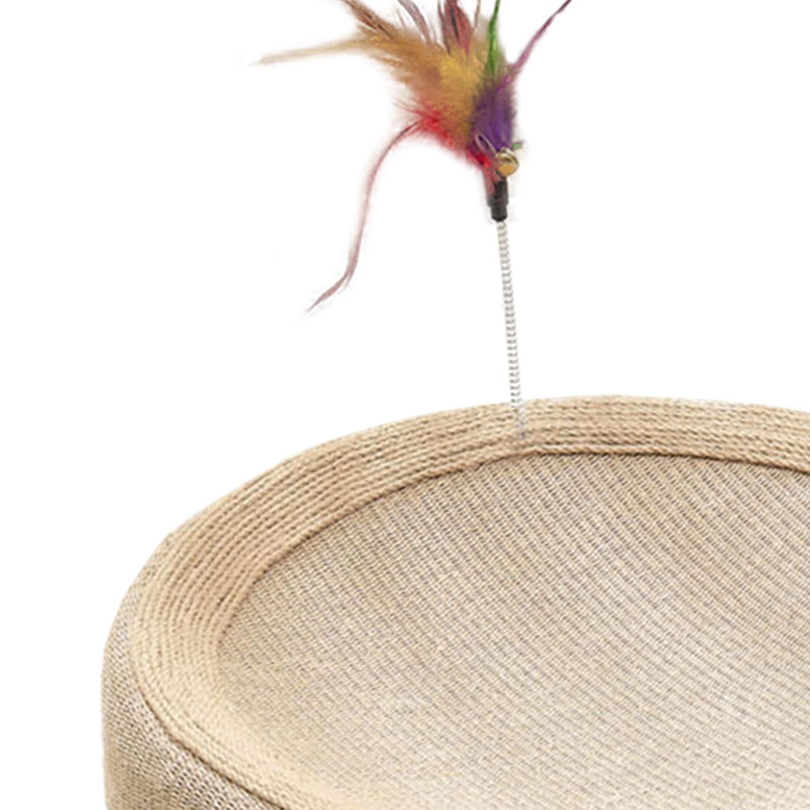 DOLITY Cat Scratcher Bed Non Slip Wear Resistant Kitty Pet Supplies Cat Scratch Pad round and cat teaser