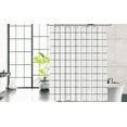 thumbnail image 3 of Microfiber Grid Printed Bathroom Shower Curtain, 72 x 72 inch, White, Black, MONOJOY, 3 of 6