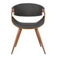 thumbnail image 2 of Butterfly Mid-Century Dining Chair in Walnut Finish and Charcoal Fabric, 2 of 8