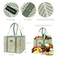 thumbnail image 2 of Wrapables 3Pk Reusable Grocery Bags, Heavy Duty Large Foldable Storage Shopping Totes with Reinforced Handles, Leaves, 2 of 7