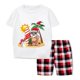 thumbnail image 3 of Pijamas familiares navideños a juego, conjuntos de Pijamas cortos grises, Navidad en julio, 3 of 3