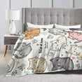 thumbnail image 3 of YIVIOYIL Cute Cartoon Cat Blanket–Soft Cozy Flannel Throw – Perfect For Cat Lovers, Couch Bed Room Decor,or Gift 50x40, 3 of 6