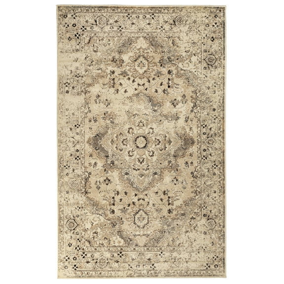 Nysa Floral Indoor Area Rug by Blue Nile Nills - 8' x 10', Cream